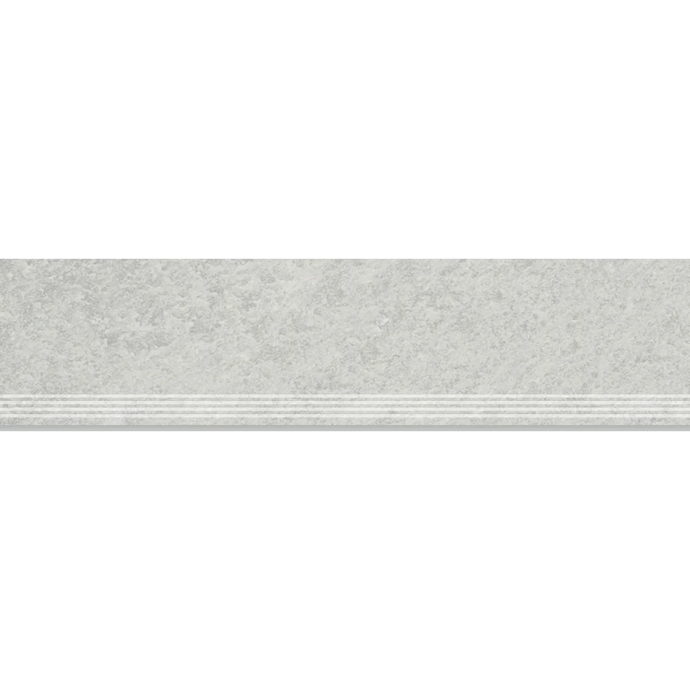 GOLIAT Ceramika SIGNUM soft grey 30x120 stopnica 2 cm Jasno szary