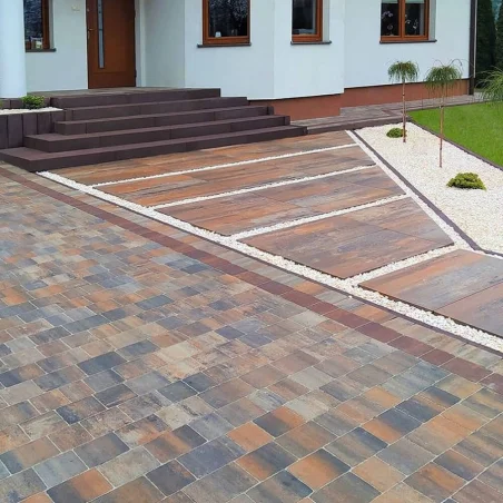 Jadar Kostka Brukowa Bergamo Piatto Colorblend 6 cm Kasztan